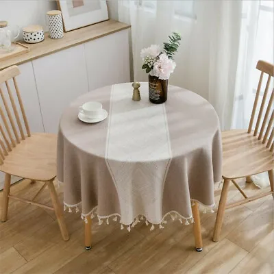 Round Tablecloth Modern Dining Room Kitchen Home Table Cloth Cover Decor 150cm • $43.91