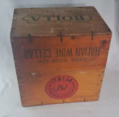 Vintage 1950s Wine Crate Decoration Storage Box  Bolla Verona Italy 12 Bottle • $24.99