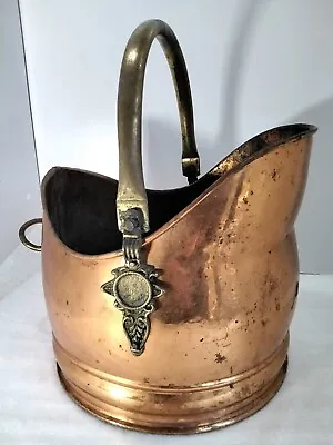 £20 • Buy Antique Style Vintage Copper Brass Wood/Coal Scuttle Bucket Flower Pot FirePlace