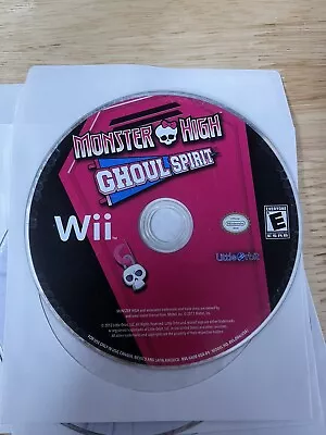 Monster High Ghoul Spirit (Nintendo Wii Disc Only 2011) • $6.99