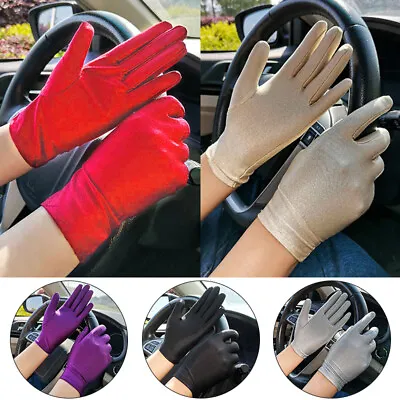 £2.38 • Buy Women Spandex Thin Stretch Mittens Ladies Sun Protection Driving Gloves Summer