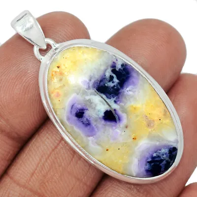 Natural Violet Flame Opal - Mexico 925 Sterling Silver Pendant Jewelry CP24550 • $19.99