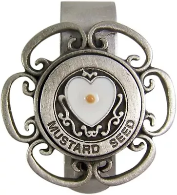 Parable Of The Mustard Seed Heart Pewter Car Sun Visor Clip W/ Real Mustard Seed • $9