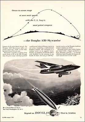 1955 Vintage Aircraft AD DOUGLAS A3D Skywarrior  Navy Carrier Bomber  052222 • $8.95