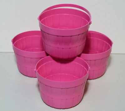 $20 • Buy Pink Easter Bushel Basket Small Plastic 5.75 X4.25  Lot Of 4