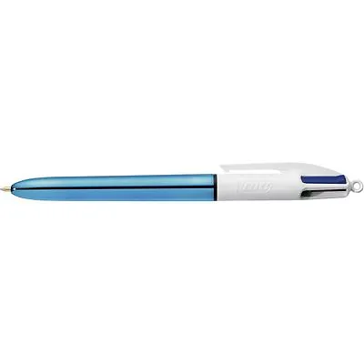 BIC 4 Multi Colour Shine Ballpoint Pen Black Blue Red Green Pink Silver Purple • £2.99