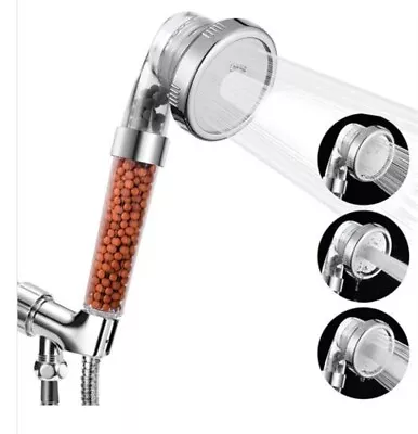  Filtered Shower Head High Pressure Shower Head Ionic Stone Beads Purifier  • £10.85