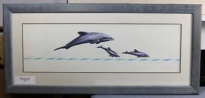£390 • Buy WARWICK HIGGS Splash Dolphins The Original Painting Made Into Bestselling Print