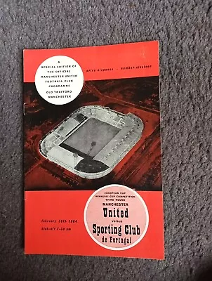 Manchester Utd V Sporting 1963/64 European Cup Winners Cup Football Programme • £1