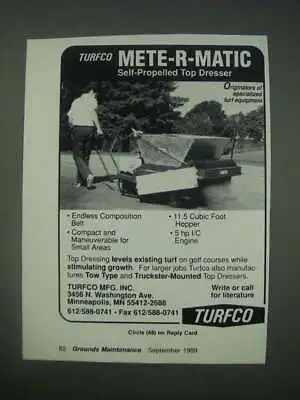 1989 Turfco Mete-R-Matic Self-Propelled Top Dresser Ad • $19.99