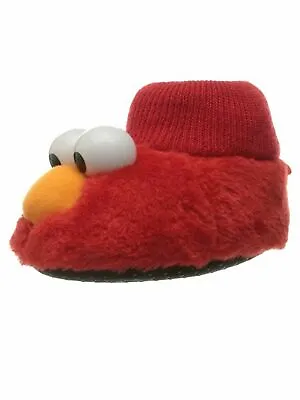 Sesame Street Baby Elmo Puppet Fluffy Cozy Slippers Red Size M 7-8 / L 9-10 New • $11