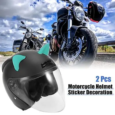 2pcs Cat Ears Style Stick On Helmet Decoration Accessories For Motorcycle Blue • $7.98