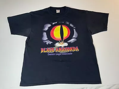 Vintage Black Anaconda T Shirt  Men 2XL Wisconsin Dells Noah's Ark Water Slide • $19.99