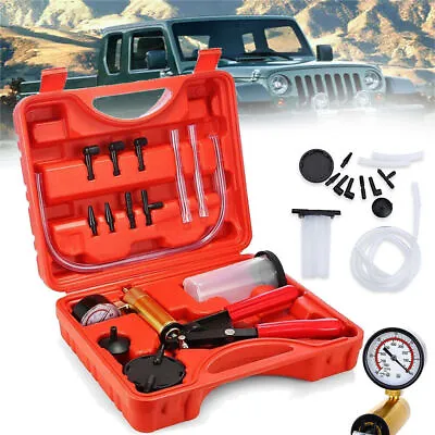 Hand Held Vacuum And Pressure Pump Tester Tool Brake Bleeder + Case For Car Moto • $17.59