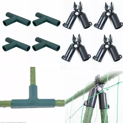 4pcs Garden Plant Support Connectors Plant Stake Climbing Pole Joints 16mm • £6.88