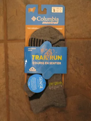 Columbia Unisex Charcoal Trail Run Lightweight Wool Low Cut Socks Size Small New • $10.36