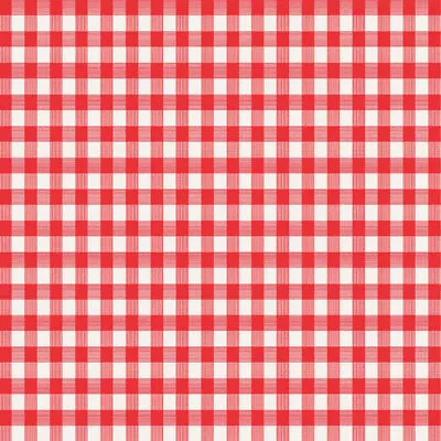 Magic Cover Red/White Checkered Vinyl Disposable Tablecloth 54 In.   54 In. • £8.54