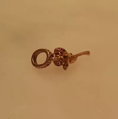 Authentic Pandora Pink CZ Rose Flower Dangle Charm Pendant Rose Gold MET 789312 • $50