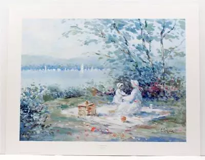 Artist Proof Vintage Modern French Impressionism Picnic Lithograph Signed #61T • $100