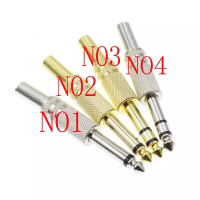 6.35MM Jack Plug Male Mono Stereo Audio Connector Adapter 1/4Inch Solder Diy • $0.99