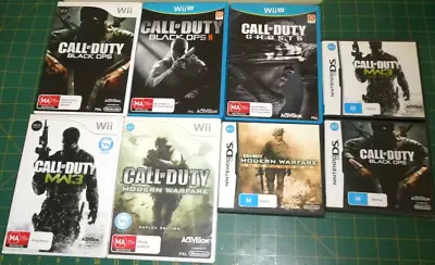 8 Nintendo DS & Wii Call Of Duty MW3 Ghosts Modern Warfare Black Ops Games • $19.99