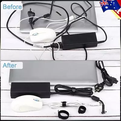100-300pcs Reusable Cable Tie Nylon Hook Loop Strap Cord Ties PC TV Organiser # • $21.55