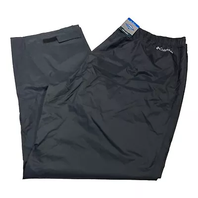 Columbia Rain Pants Mens 3XLT All Weather Omni Tech Black Rebel Roamer Outdoor • $29.59