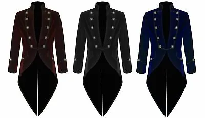 Mens Velvet VLADIMIR TUXEDO Jacket Tail Coat Goth Steampunk Victorian • $45