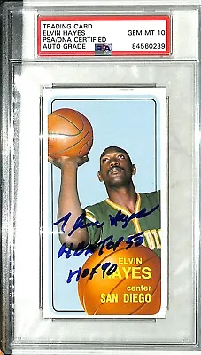 1970-71 Topps ELVIN HAYES Signed Rockets Card #70 Auto Graded PSA/DNA 10 SLABBED • $228.65