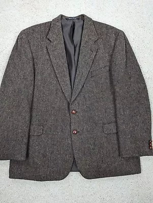 VINTAGE Croft Barrow Sport Coat Mens 48L Brown Wool Tweed Blazer Suit Jacket 48 • $29.94