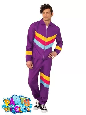 Adult 1980s Shell Suit Costume Mens Womens Scouser Tracksuit Fancy Dress Outfit • £20.99