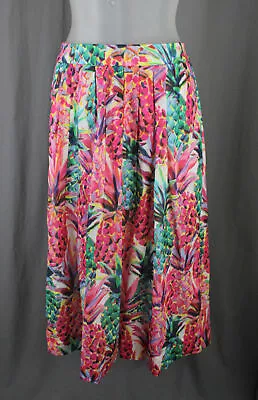 J. Crew Women's Pink Multi Floral Cotton Midi Skirt Size 4T NWTS • $24.65