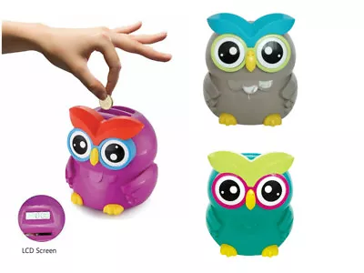 OWL SMART PIGGY BANK DIGITAL AUTOMATIC COUNTING COIN BANK MONEY JAR BOX Gift • £9.89