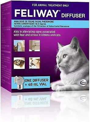 $76.50 • Buy Feliway Feline Pheromone Diffuser & Refill (48 Ml) For Anxiety In Cats/Kittens