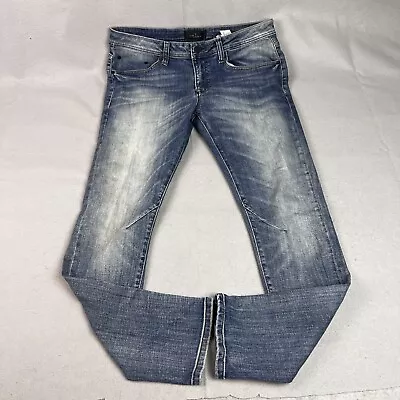 Zara Man Jeans Denim Collection Mens 36X32  Blue Cotton Stretch Hipster 5 Pocket • $19.97