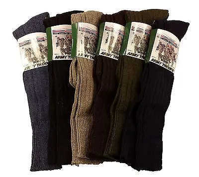 £9.95 • Buy 3 Pairs Of Men's Army Socks, Thermal Long Knee High Military Socks, Size 6-11