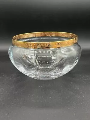 Lenox Crystal Autumn Pattern Crystal Bowl With 24K Gold Pattered Trim Vintage • $21.60