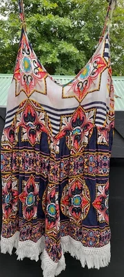 $5 • Buy Gorgeous Mika & Gala Jumpsuit Romper With Tassels Size 8 EUC