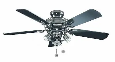 Fantasia Gemini 42in Ceiling Fan And Light Pewter Black With Black Blades 111849 • £246.98