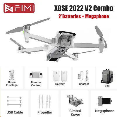 $1011.57 • Buy FIMI X8SE 2022 V2 8KM Camera Drone 10KM 4K Quadcopter 3-axis Gimbal W/ Megaphone