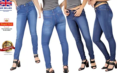 Ladies New Ex Zara Woman Sand Wash Denim Spandex Jeans  UK Size 8 10 12 14 16 18 • £14.69