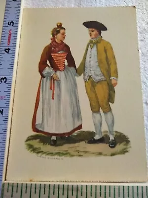 Postcard Valais Swiss Costume From The 18th Century • £8.77