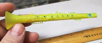 Vintage Dimestore 1960s Brittle Plastic Toy Clarinet 6.5 Inch Blue & Yellow • $5.99
