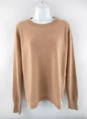 J. Crew Women 100% Cashmere Silk Trim 3/4 Sleeve Pullover Sweater Size L #C878 • $39.99