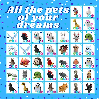 Adopt Pets Store / FR NFR MFR / Best Pets ON SALE!! (Compatible With Adopt Me) • $3.43