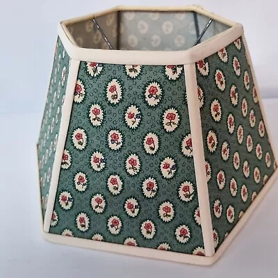 VTG RARE French Country Floral Pattern Hexagon Fabric Oil Lamp Shade Pierre Deux • $79.90