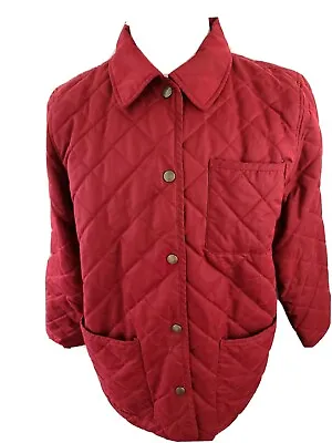 Eddie Bauer Black Diamond Red Quilted Goose Down Jacket Sz M • $29.69