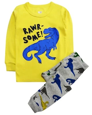 £2.99 • Buy Pure Cotton Girls Boys Summer Pyjama Set 2 3 Year Kids Sleepsuit Shirt Trousers