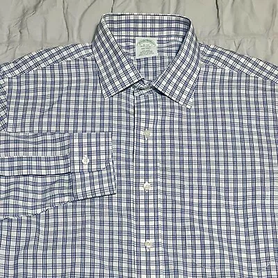 Brooks Brothers Shirt Dress Milano Blue Plaid Sz 16-34 • $24.99