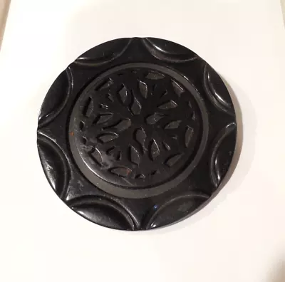 VTG Extra Large Molded Black Plastic Button ~ 2  7/8  • $9.50